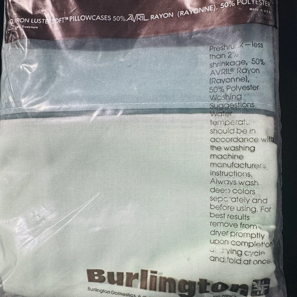 Vintage Anne Klein Standard Pillowcases NOS Burlington Lustersoft USA 2‎ pk Mint